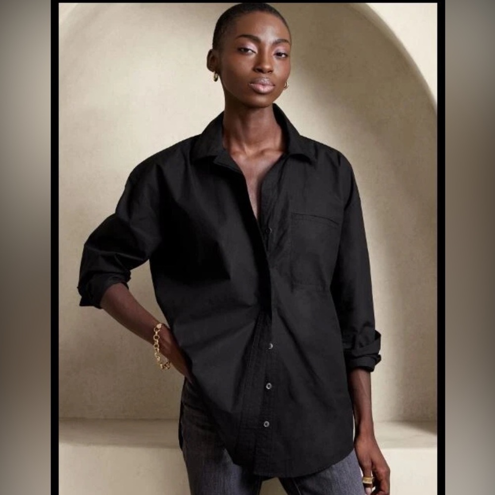 Banana Republic Black Button Down Shirt